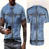 Men's Skeleton Graphic T-shirts Funny 3D Fake Jacket Print Men Women Punk Street Style T shirt Casual Outdoor Youth Tees Y2k Top