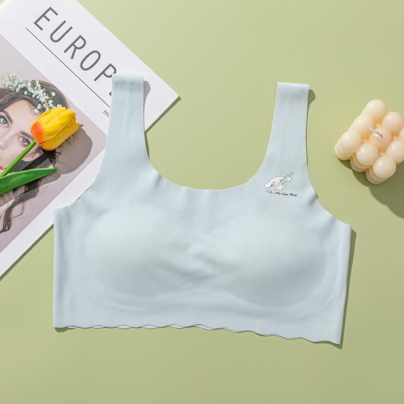 Youth Ice Silk Underwear Set: Strapless Bra & Panties for Girls 8-16