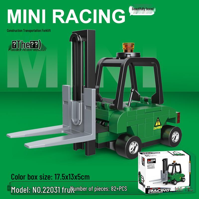 Pull-Back Assembly Toy Set: Campervan, Race Car, Ambulance, Fire Truck