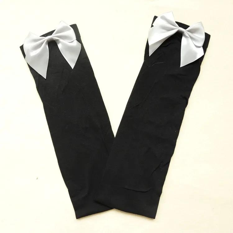 Sexy Women's Hosiery Pink Bow Stay Up Thigh High Silk Stockings Hose.Ladies Sweet Bow Stockings Pantyhose Students Stockings