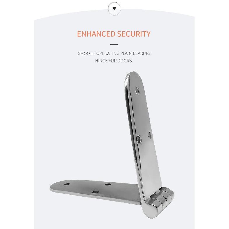 316 Stainless Steel Casting Hinge Flat Hinge Cabinet Doors For Windows 6 Holes Cast Strap Deck Hinge for Boat Hardware 200*38mm