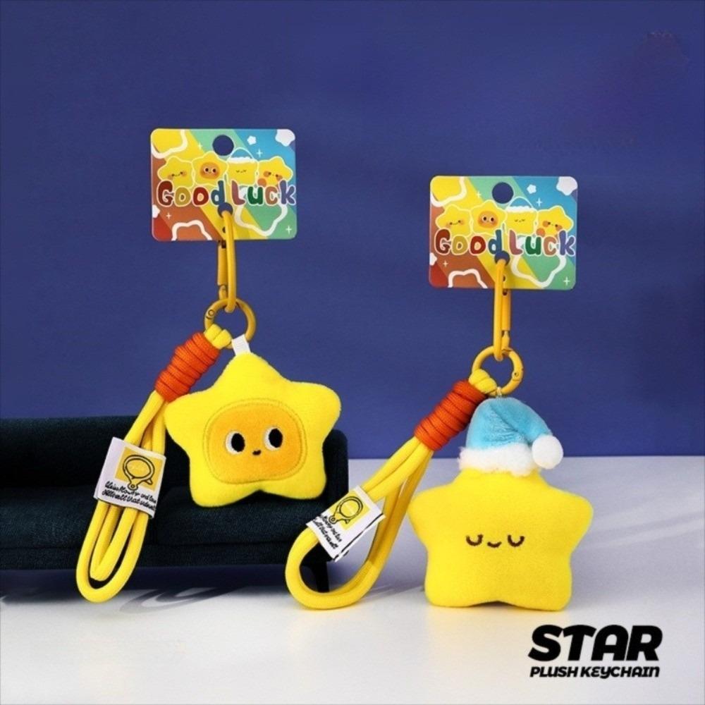 Stuffed Doll Stars Keychains Fluffy Couple Keychain Exquisite Star Plush Key Chain  Christmas Gift