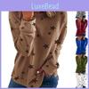 Women Casual Tunic Crew Neck Long Sleeve Star Print Tee Top Blouse For Daily Comfort And Style