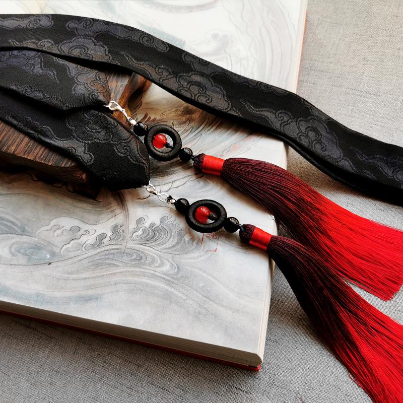 Xia Gu & Meng Gu Style Gradient Tassel Hairband - Hanfu Costume Forehead Accessory for Men & Women