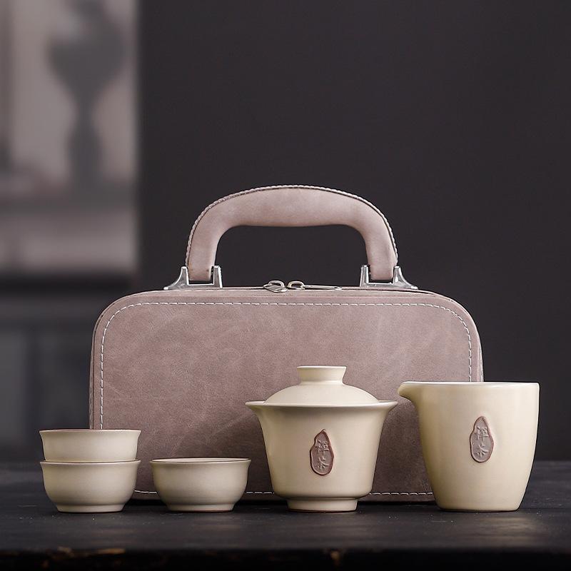 Ge Kiln Ceramic Kung Fu Tea Set Gift Box Packaging Can Be Printed Anniversary Company Activities Festival 1S Store Business Gifts