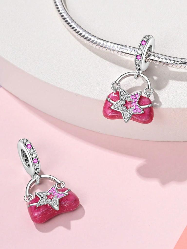 Pink High-Heeled Cat Claws Beads Charm Copper Plated Fit Charms Copperoriginal Bracelet For Jewelry Making Diy Charm
