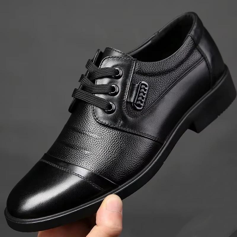 Men's Pu Cow Leather Shoes Business Casual Shoes Casual Shoes Business PU Leather Shoes for Middle-Aged and Elderly Men