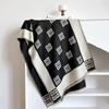 Elegant French Vintage Butterfly Print Faux Cashmere Scarf Women Warm Thick Wrap Shawl Office Winter