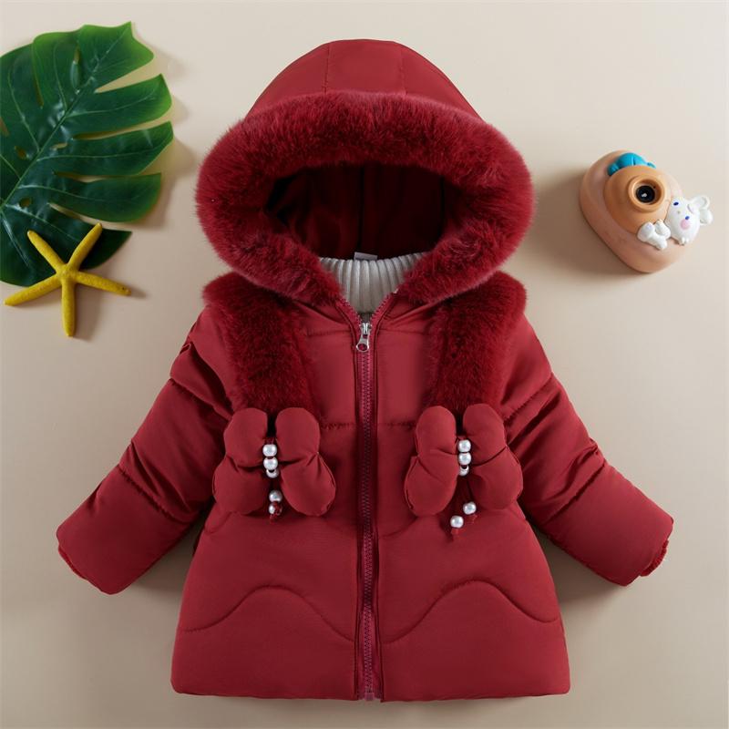 Girls Padded Down Coats Children Thickened Jackets Hooded Cotton Clothes Kids Casual Trend Parkas Winter Baby Snowsuit