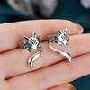New Trendy Fox Shape Clip Earrings For Women Antique Silver Color Ear Cuff Girl Statement Jewelry