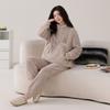 [Shopping mall quality] Couple pajamas women's autumn and winter velvet thickened turtleneck flannel men's loungewear set