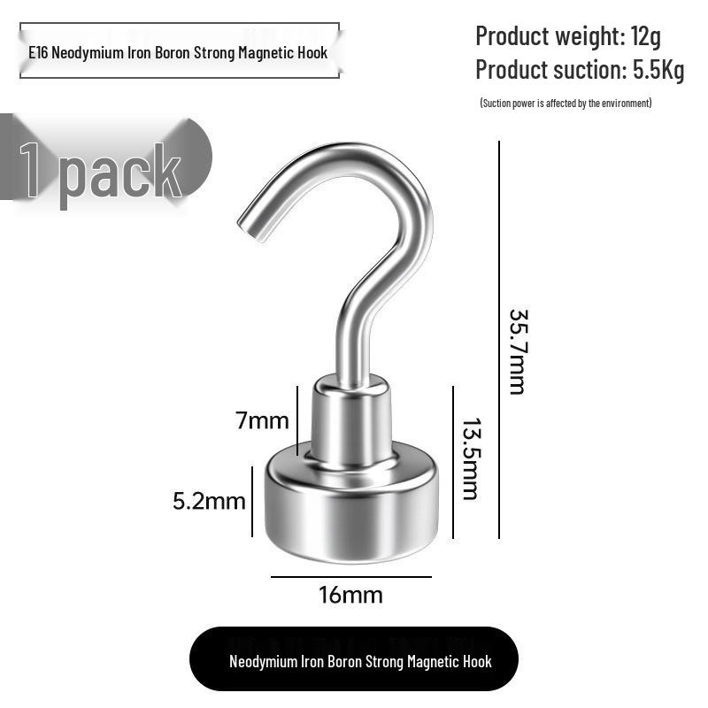 Silné magnetické lepicí háčky, bez vrtání, pro vysoké zatížení, velká velikost pro použití v kuchyni/na lednici.