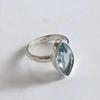 Blue Topaz Ring, 925 Sterling Silver Handmade Promise Ring for Women, Natural Marquise Gemstone Jewelry, December Birthstone