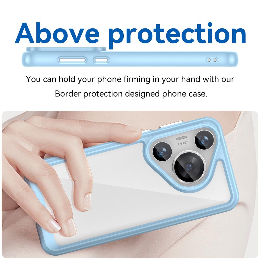 For Huawei Pura 70 Pro Phone Case TPU Frame Clear Acrylic Bump Proof Phone Cover