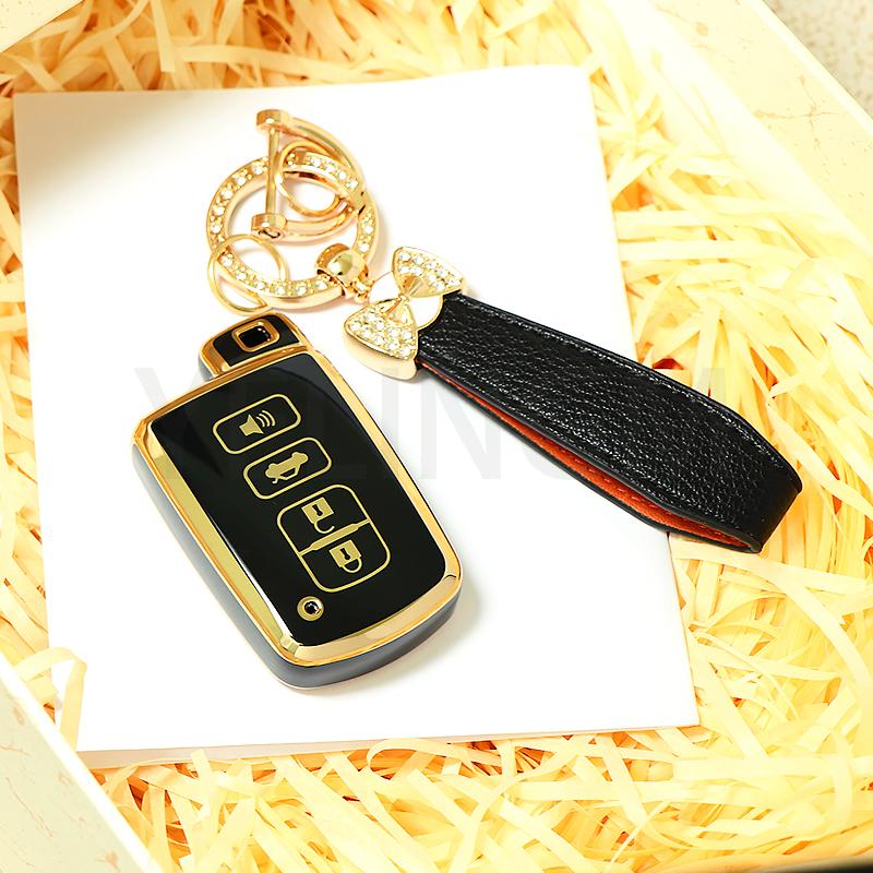 4Buttons Car Key Case Cover For Toyota Camry Corolla RAV4 Highlander Avalon 2015 - 2017 Smart Control Protector Shell Holder
