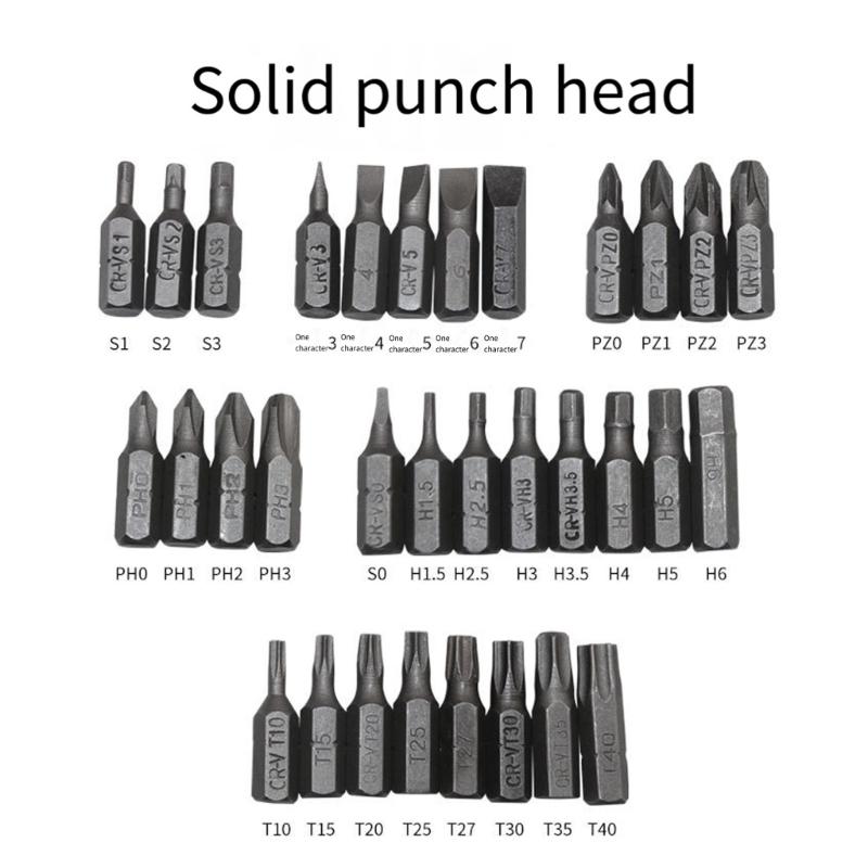 High Quality 33 Piece Hollow And Solid Screwdriver Bit Set For Various Screw Types In Household Repairs