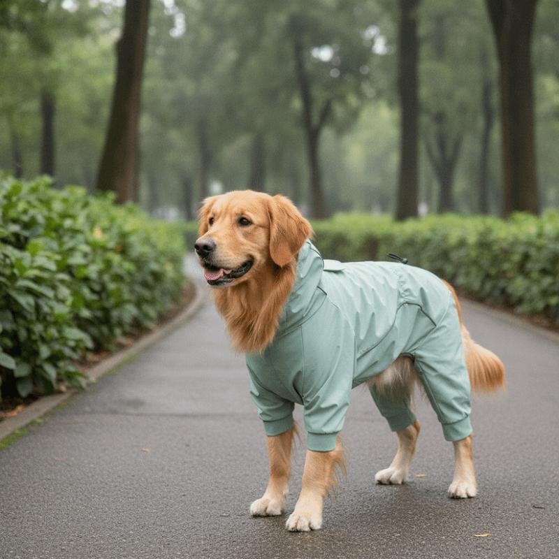 Waterproof Dog Hooded Raincoat Windproof Quick Dry Pet Waterproof Clothes Breathable Stretch Fabric Dog Windbreaker Walking