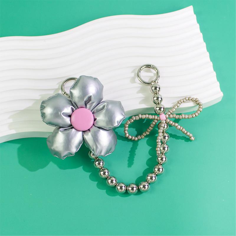 

Модный милый прохладный цветок бант шнурок сумка рюкзак декоративная цепочка для женщин сумка кулон аксессуары серебряный