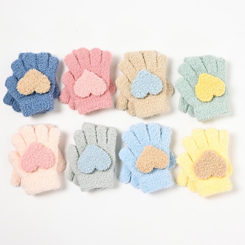 Gemütliche Fünffinger-Strickhandschuhe für Kinder für Herbst/Winter