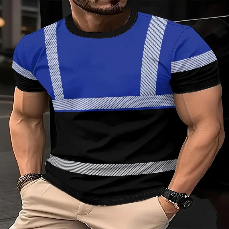 

Мужская футболка с круглым вырезом, повседневная летняя, с принтом, с коротким рукавом, дизайн цифровой печати, дышащая и прочная ткань 6XL