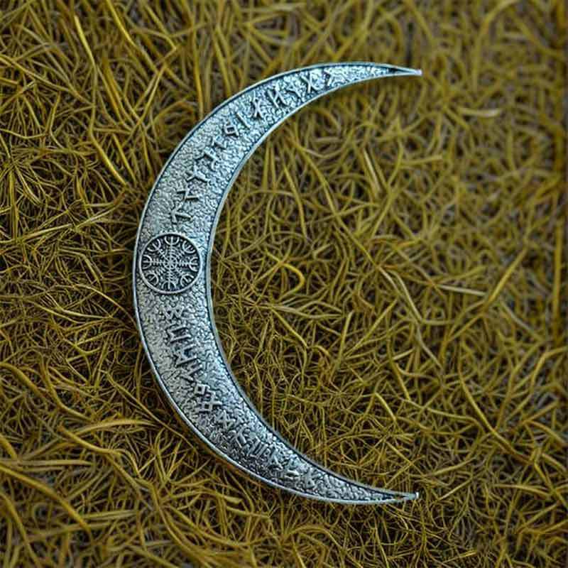 

Ретро Викинг Один Руна Полумесяц Заколка для волос - Аксессуар для волос в скандинавском стиле A0453