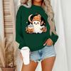 Women's Casual Fashion Round Neck Long Sleeve Halloween Printed Sweatshirt