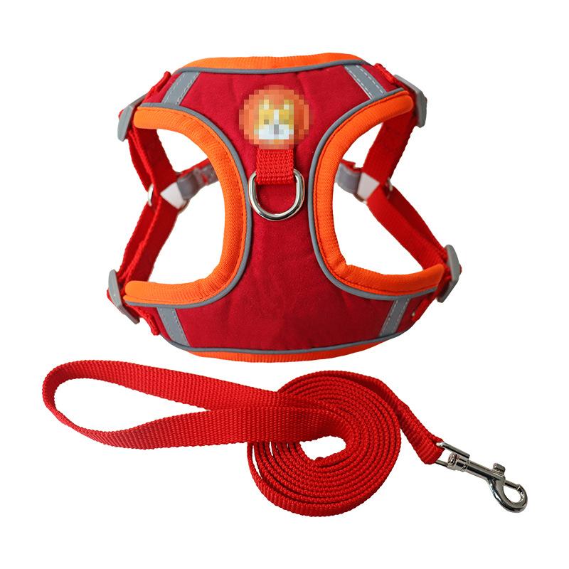 Pet chest strap set Reflective dog walking chest strap leash Dog going out leash chest strap