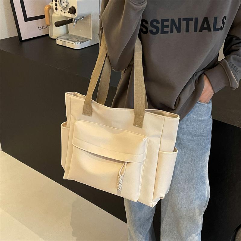 Canvas Bag Women's Shoulder Bag Large Capacity Commuter Tote Bag