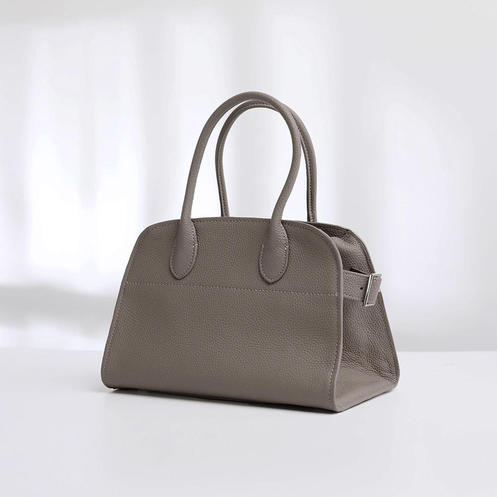 Head Layer Cowhide Tote Bag Margaux10/15 Single Shoulder Genuine Lychee Pattern Large Capacity Handbag Travel