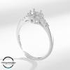 Women's Full Diamond Imitation Ring, Round Egg-Shaped Copper Mount, DIY Inlay, S925 Silver Finish