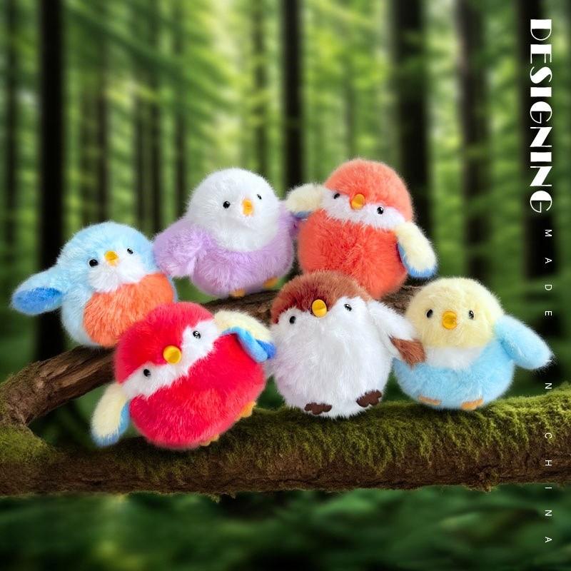 Animal Plush Toy Bird Keychain With Soft Short Plush For Kids And Students