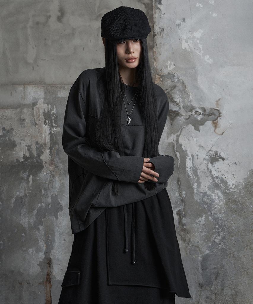 Jenyujeu Line Pigment Long Sleeve - Charcoal