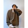 Herren Herbst- und Winter Retro Lockerer V-Ausschnitt Schulterpullover