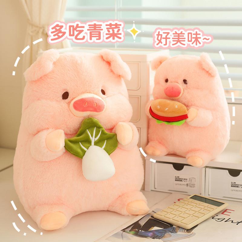 Cute Pink Piggy Doll Plush Toy Backpack Pig Doll Silly Pig Children Throw Pillow Backpack Rabbit Pig