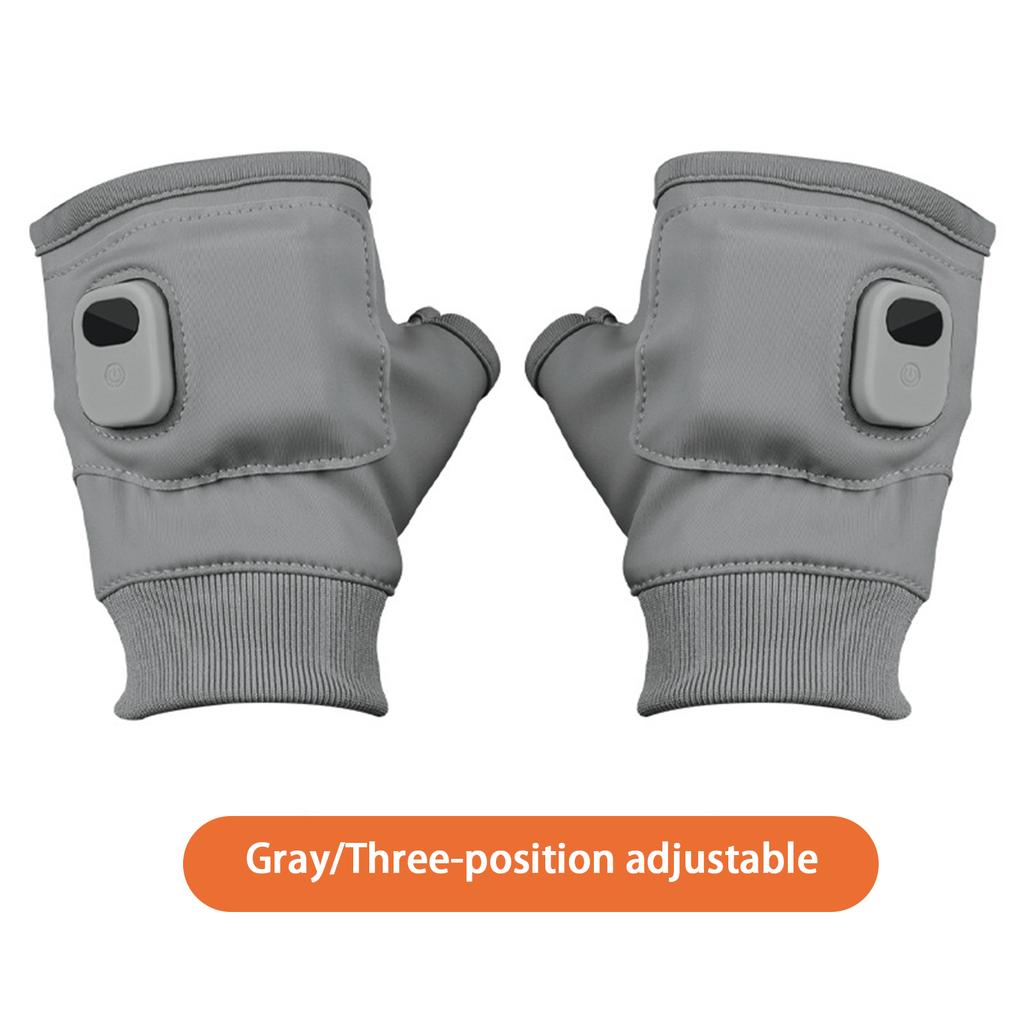 Unisex USB Electric Heating Winter 3 Levels Temperature Thermal Heating Hand Warmers Gloves Half Finger Touchscreen for Outdoor