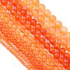 1 Strand 4 6 8 10 12mm Natural Stone Beads Orange Jade Round Loose Gemstone Beads For Jewelry Making DIY Bracelets Accessories