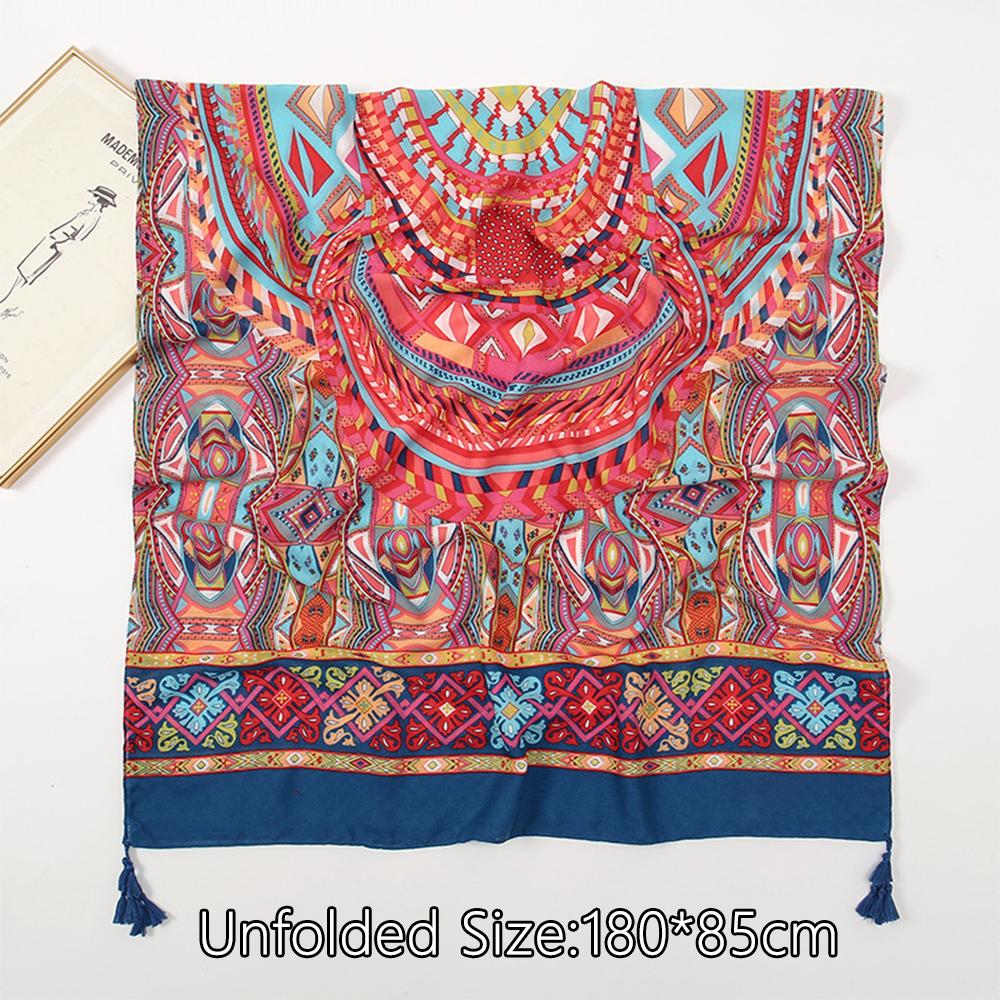 Big Size Tassel Shawl Breathable Muslim Headband Casual Beach Long Scarf  For Woman Fashion