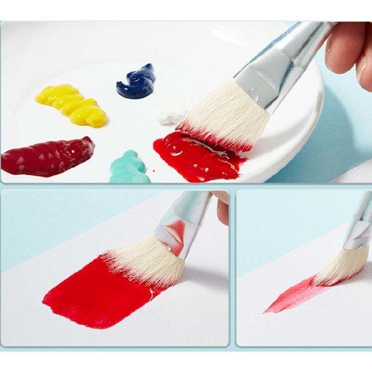 Acrylic Paint Brush Mop Brush for Blending, Goat Hair Brush Wood Handle Artist Brush for Acrylic Watercolor Oil Painting