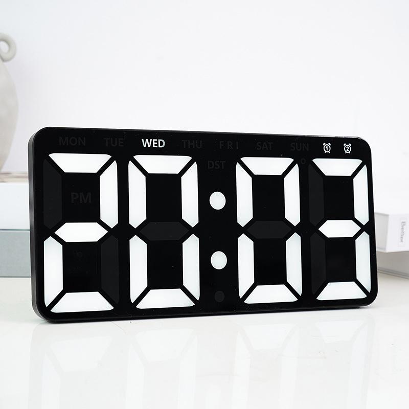 Acrylic Digital Alarm Clock Time Date Temperature Display Countdown Clock Remote Control Wall Clock 12/24H Electronic LED Clocks