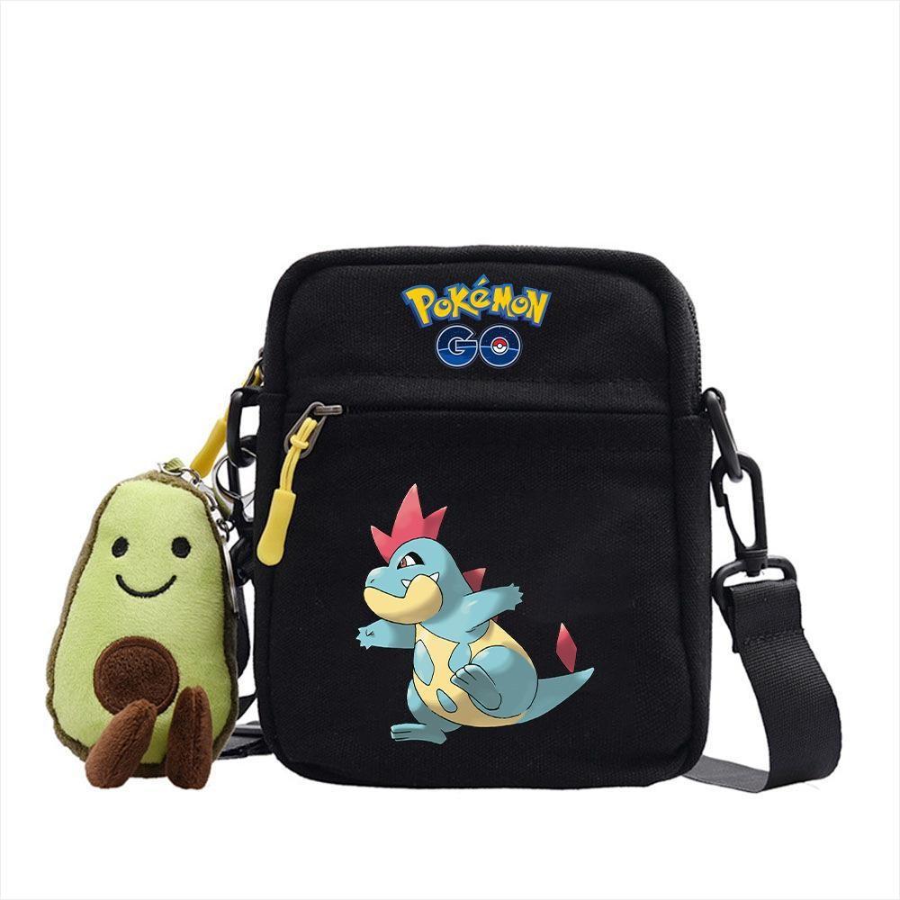 Plecak z anime Pokemon Mała płócienna torba na ramię z kieszenią na zamek do codziennego użytku