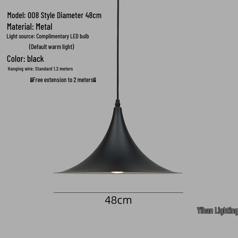 Modern Nordic Single-Head Pendant Light for Hotels, Bars, and Restaurants - Industrial Retro Style Lampshade.