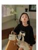 Girls' Bow Long Sleeve Round Neck Sweatshirt - Sweet Autumn/Winter Casual Top