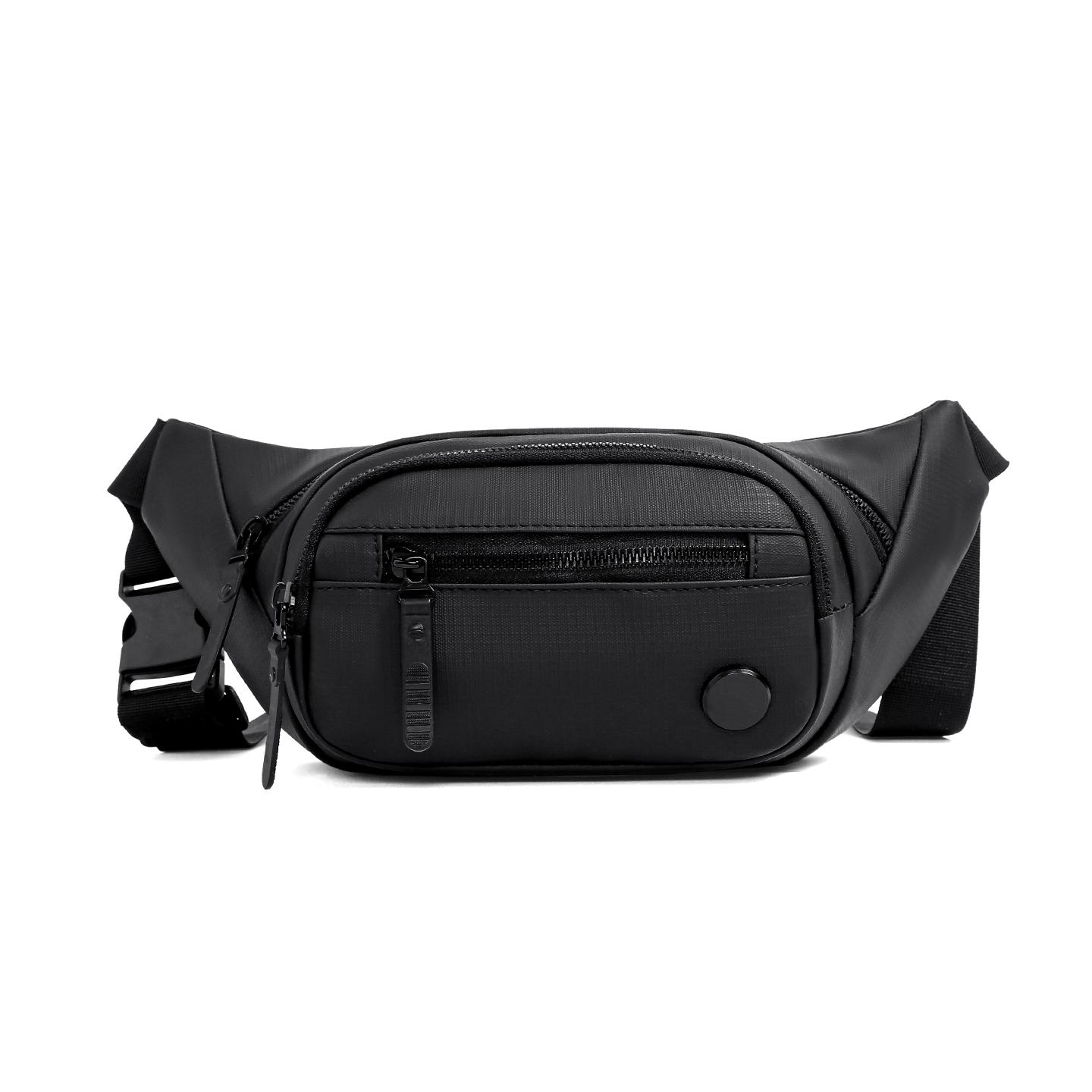 

Men s Multi-Pocket Nylon Waist Pack – Convertible Chest Sling for Motorcycle Outdoor Climbing & Sports Use чёрный