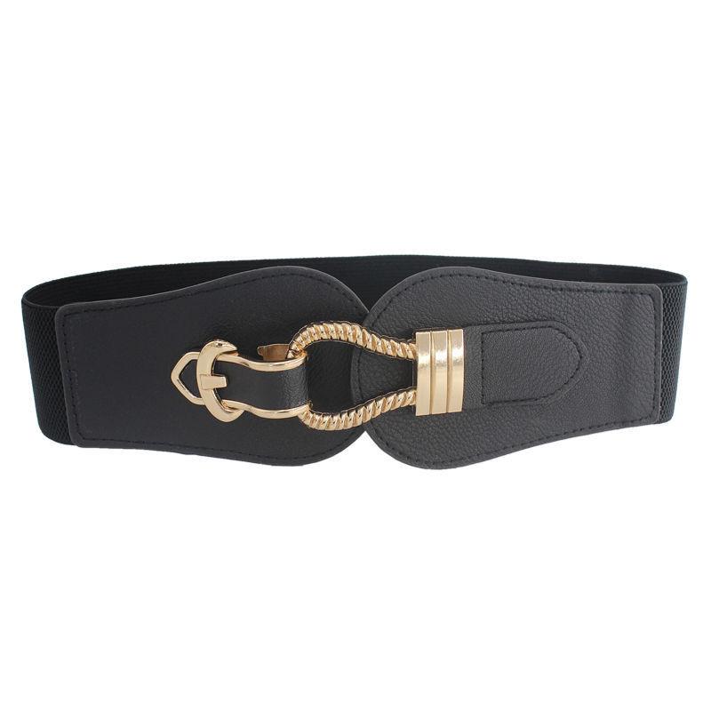 Stylish Women's Black Elastic Waist Belt For Dresses And Coats Perfect For All Seasons