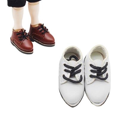 Rakulifey Obitsu 11 Schuhe, Uniformschuhe, OB11 Größe Schuhe, Obitsu Puppe 11cm Zubehör, 112 BJD Puppenschuhe, Geschenk (Weiß 1)