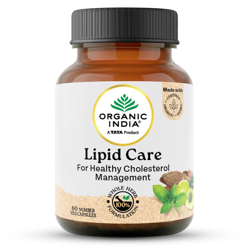 Organic India Lipid Care 60 Veg Capsules Pack of 2 Heart Health Cholesterol Support Supplement