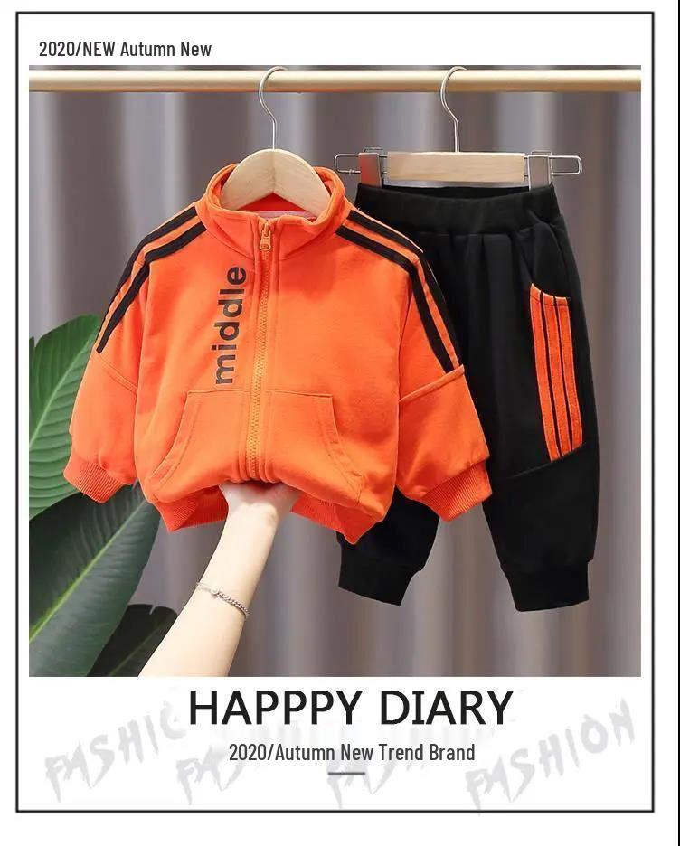 Kids' Fashionable Long-Sleeve Two-Piece Suit for Spring and Autumn