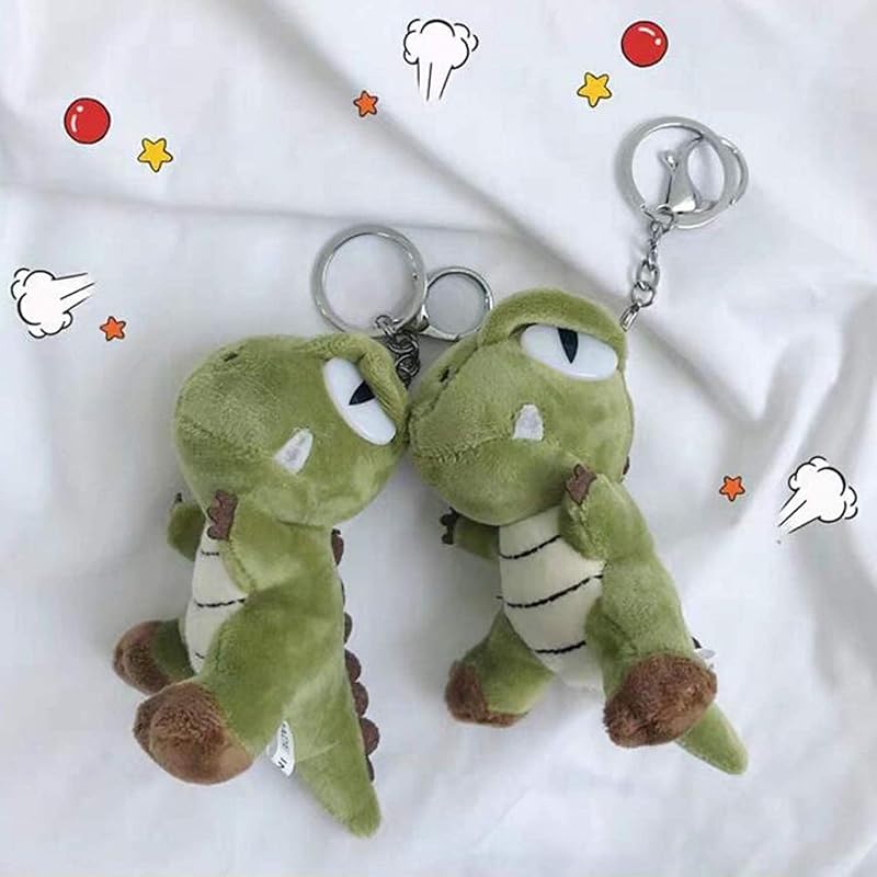 [BUYM] Keychain Dinosaur Plush Toy Tyrannosaurus Rex Plush Cute Plush Bag Charm Toy Hanging Decoration Dinosaur Keychain Birthday Gift