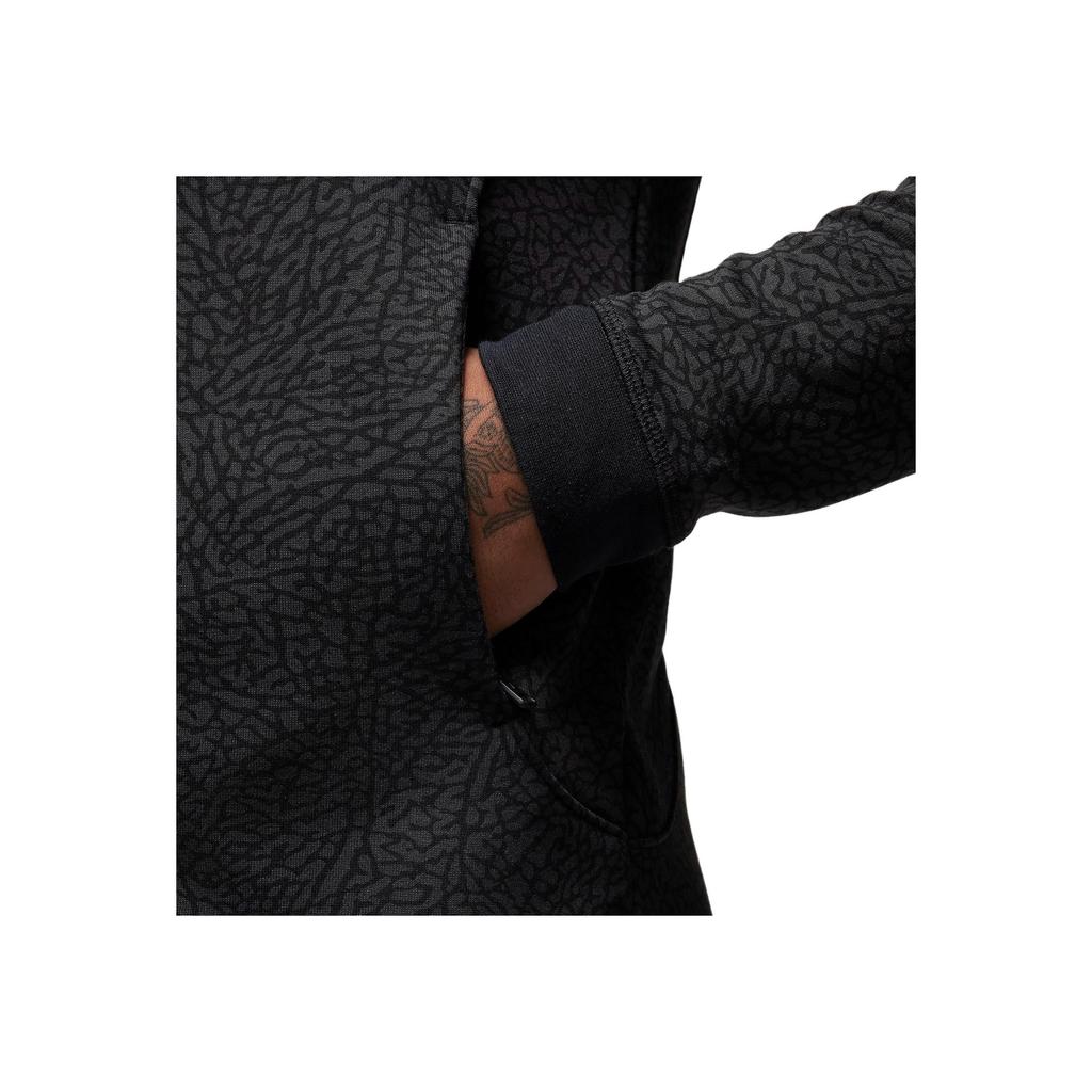 Jordan Dri-FIT Sport Full Pattern Logo Hoodie With Double Zip Design Men Sweatshirt Black FD8119-010