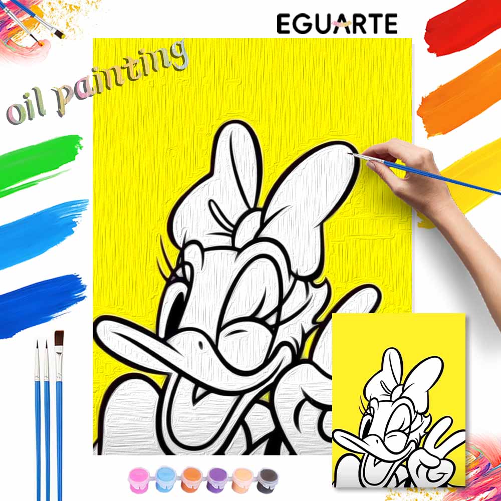 Disney Daisy Duck digital oil painting diy coloring handpainted handpainted filling home decoration gift art wall decor hobby supplies